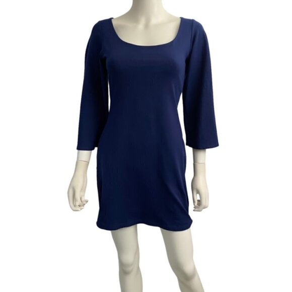 Susana Monaco Blue Open Back Bell Sleeve Dress Small - Picture 1 of 6
